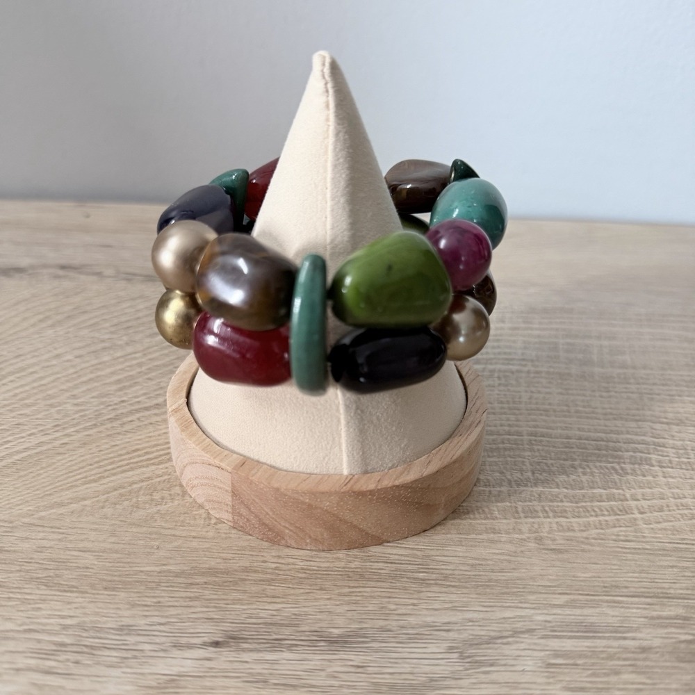 Chunky Multicolor Beaded Bracelet Boho Y2K Indie Earthy Maximalist Style